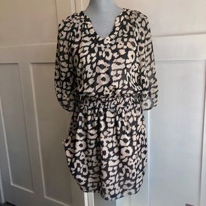 SOLD Express smocked waist cheetah print dress …
